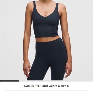 Lululemon Align Tank Top - black, light support (a/b cup), size 6